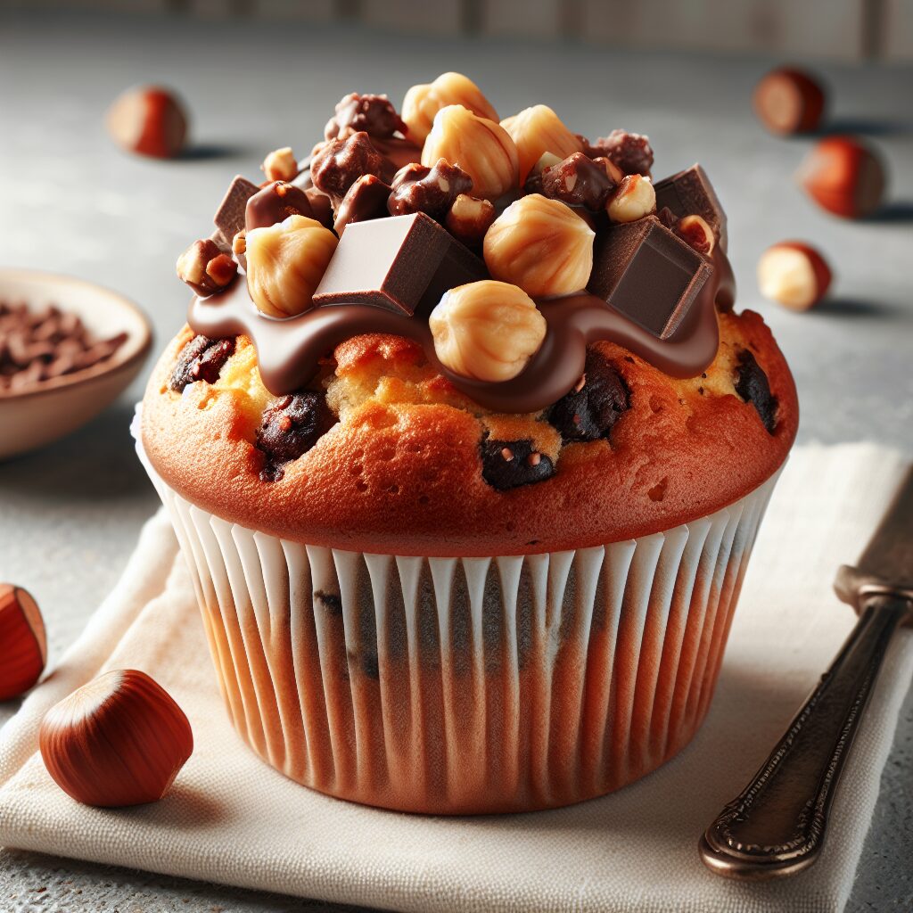 muffin senza glutine al cioccolato e nocciole per una colazione ricca e nutriente