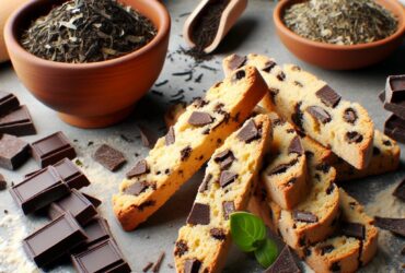 biscotti senza glutine al tè nero e cioccolato per merende energizzanti
