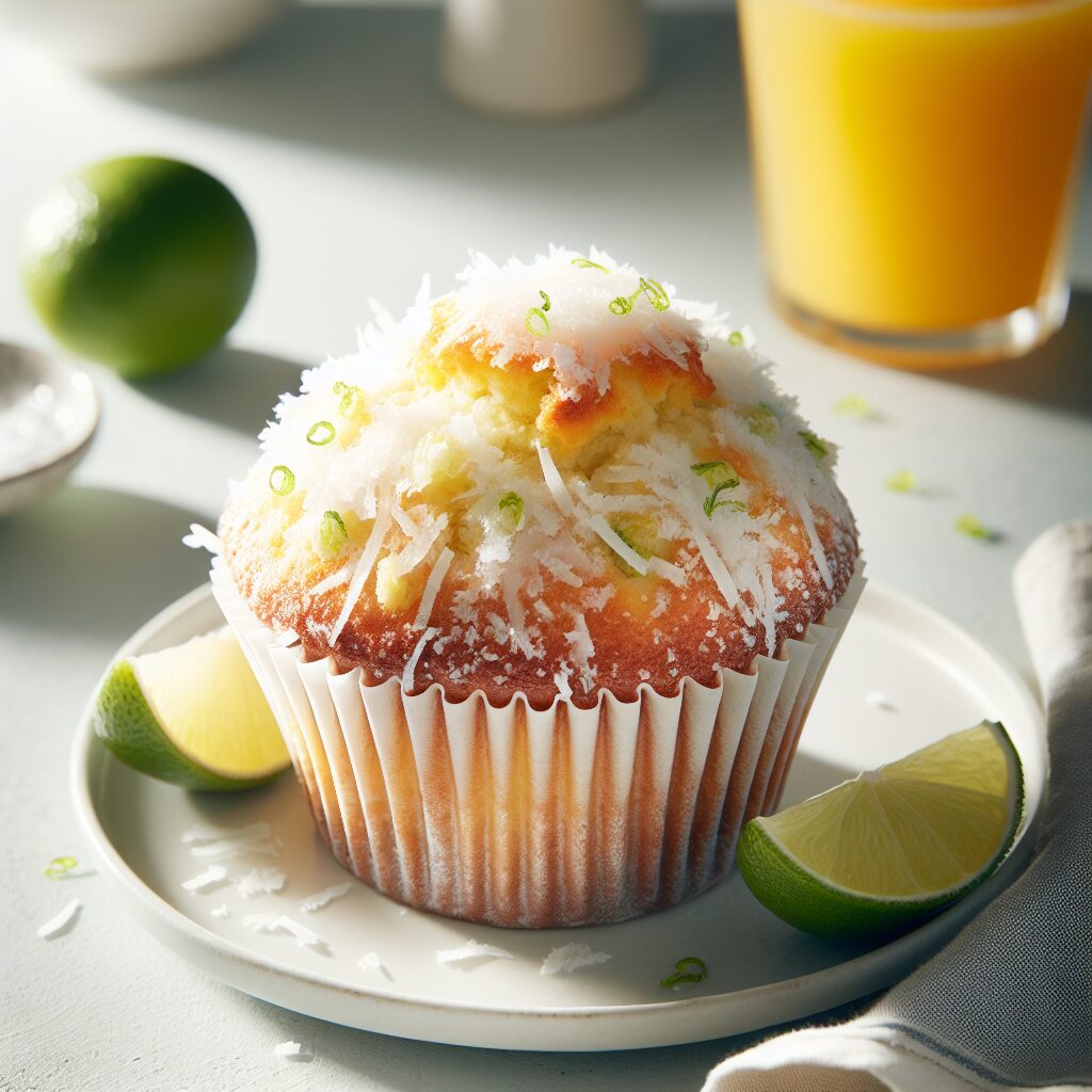 muffin senza glutine al cocco e lime per colazioni rinfrescanti