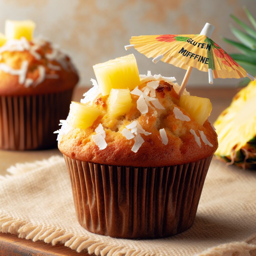 muffin senza glutine al cocco e ananas per colazioni tropicali