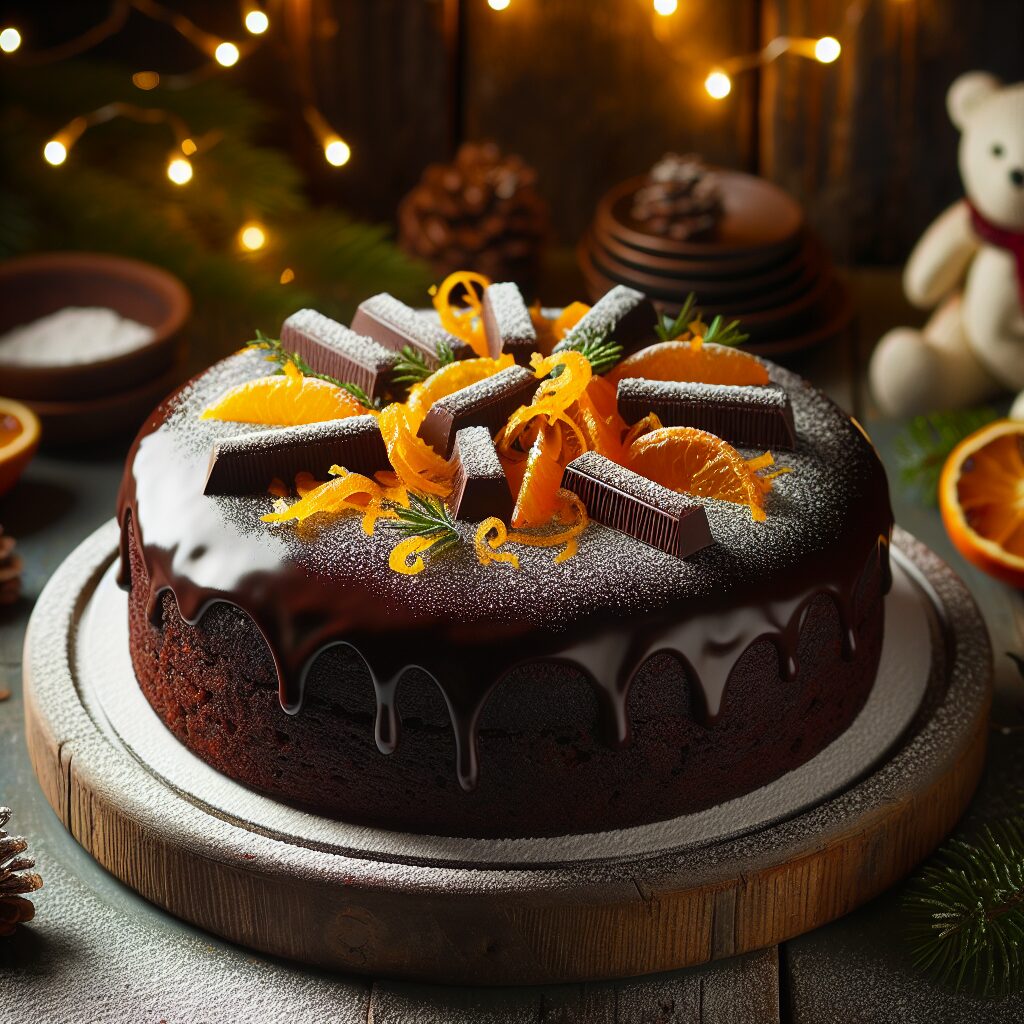 torta senza glutine al cioccolato e arancia per dolci festivi