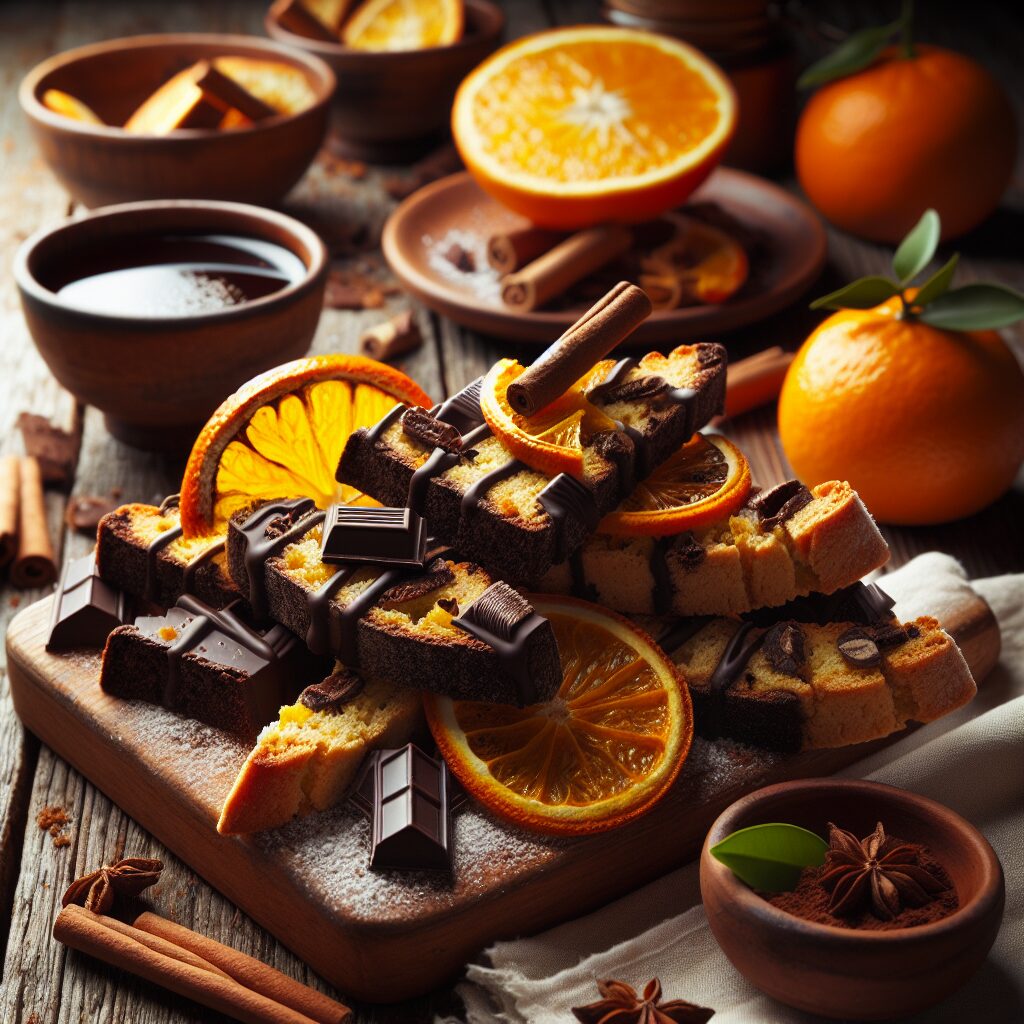 biscotti senza glutine al cioccolato e arancia per snack dolci-agrumati