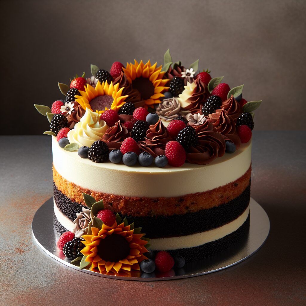 torta senza glutine alla vaniglia e cioccolato per dolci bicolore