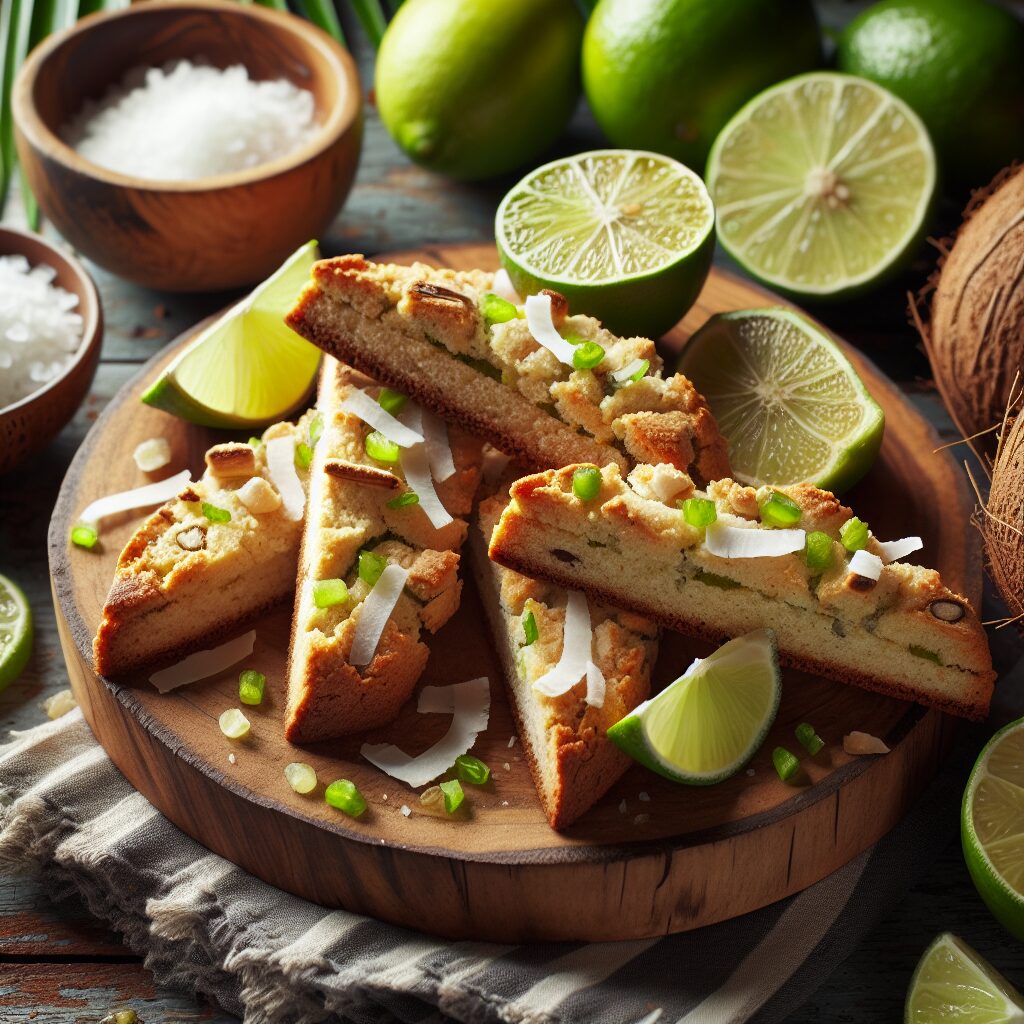 biscotti senza glutine al cocco e lime per snack esotici