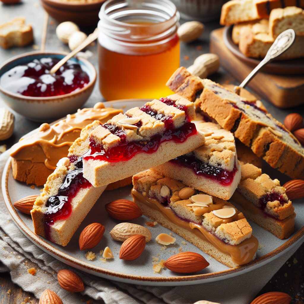 biscotti senza glutine al burro di arachidi e marmellata per snack dolci e salati