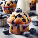 muffin senza glutine ai mirtilli e crema di formaggio per una colazione o merenda golosa