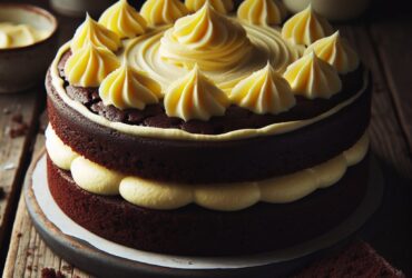 torta senza glutine al cioccolato e crema di vaniglia per dolci classici e amati