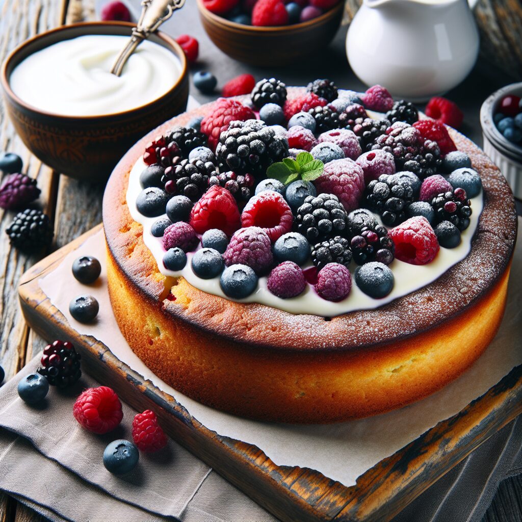 torta senza glutine ai frutti di bosco e yogurt per dolci leggeri