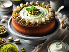 torta senza glutine alla crema di pistacchio per un dessert ricco e nutriente