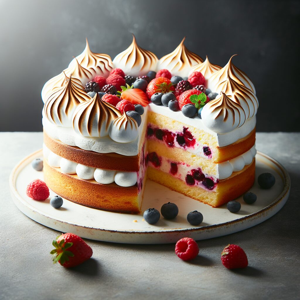 torta senza glutine ai frutti di bosco e meringa per dolci eleganti e leggeri