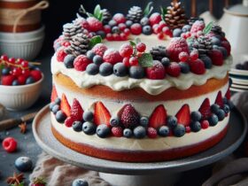 torta senza glutine ai frutti di bosco e crema di mascarpone per un dolce festivo e cremoso