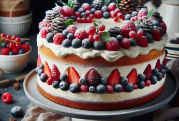 torta senza glutine ai frutti di bosco e crema di mascarpone per un dolce festivo e cremoso