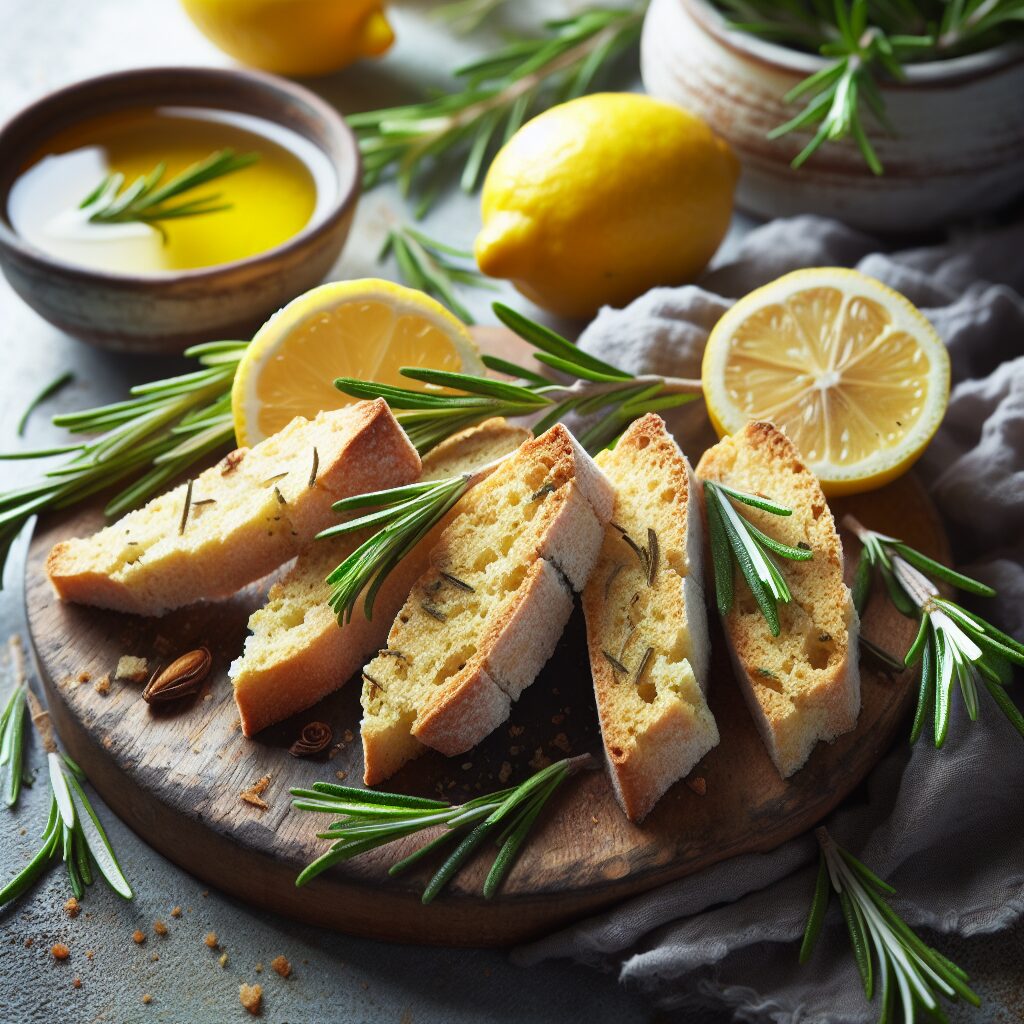 biscotti senza glutine al limone e rosmarino per snack aromatici e freschi