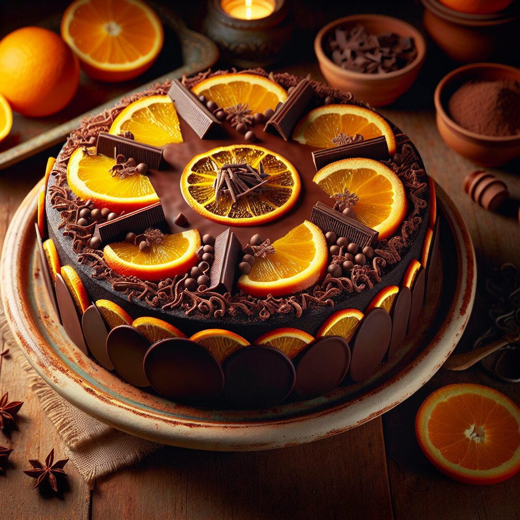 torta senza glutine al cioccolato e arancia per dolci festivi