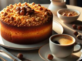 torta senza glutine al caffè e nocciole per dolci da colazione