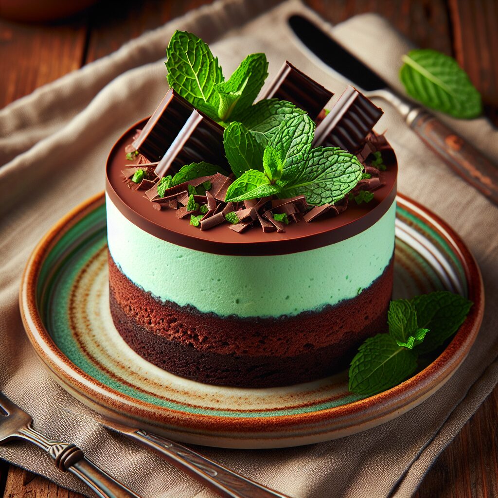 torta senza glutine al cioccolato e menta per dessert freschi