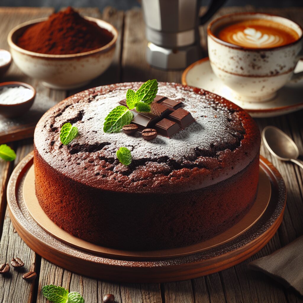 torta senza glutine al cioccolato e caffè per dolci da colazione