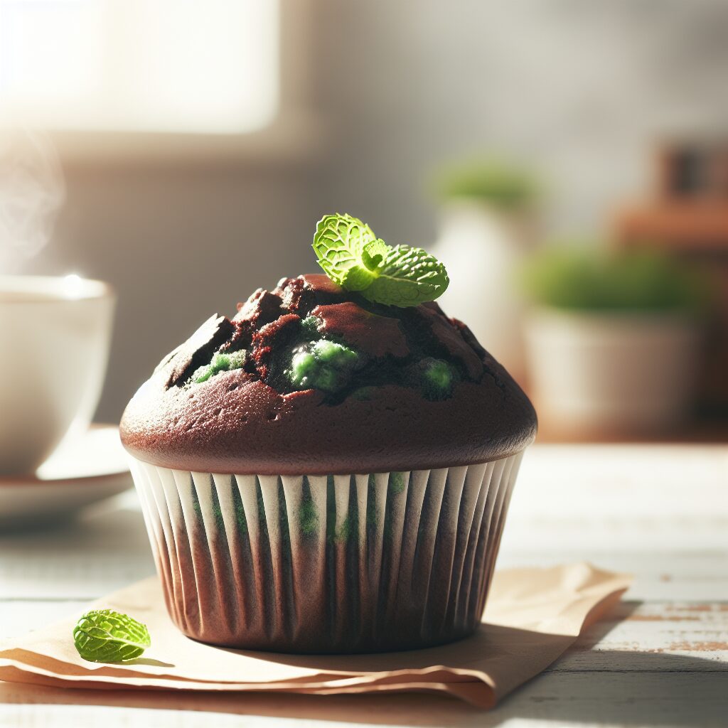 muffin senza glutine al cioccolato e menta per colazioni rinfrescanti