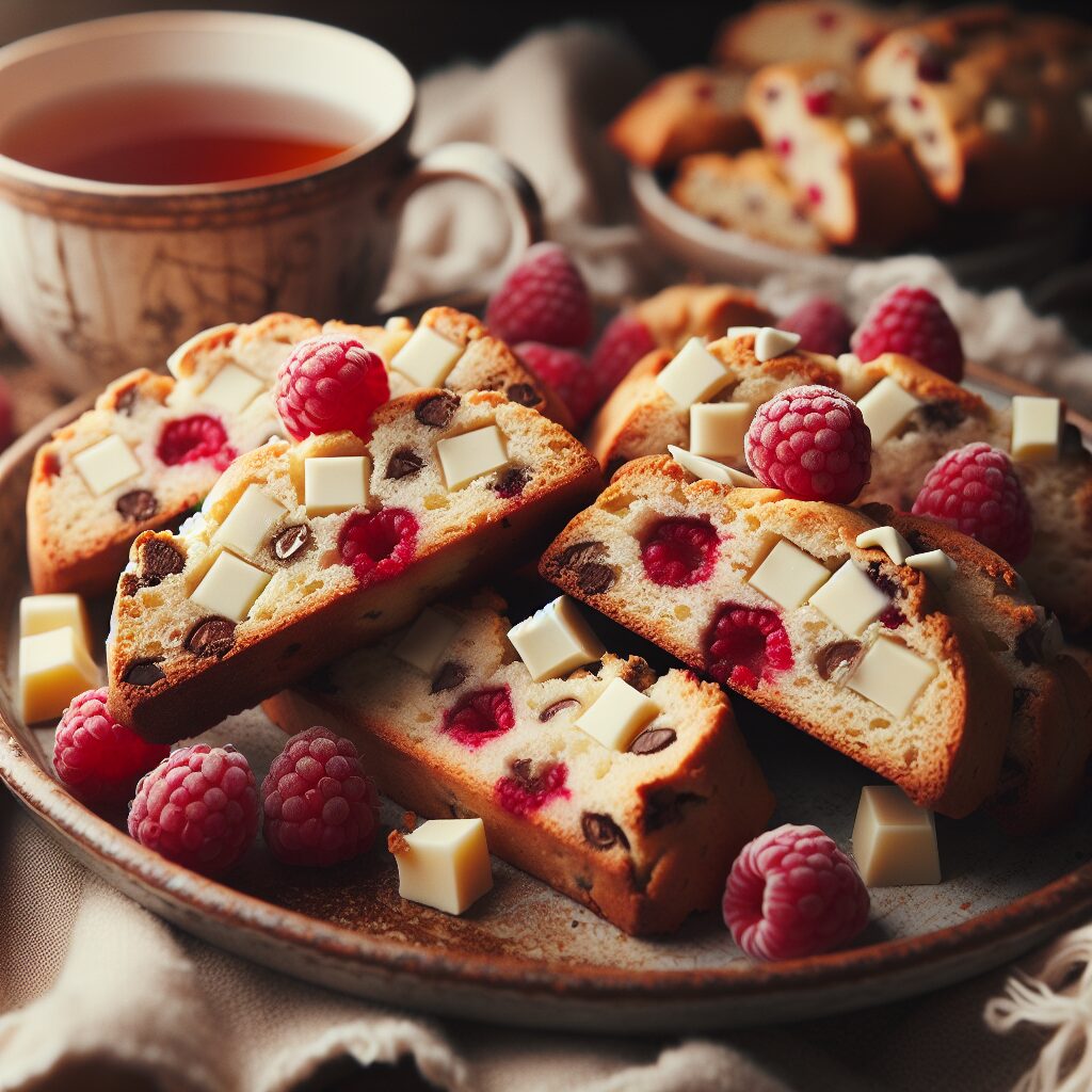 biscotti senza glutine al cioccolato bianco e lamponi per snack romantici