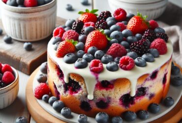torta senza glutine ai frutti di bosco e yogurt per dolci leggeri e salutari