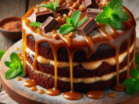 torta senza glutine al caramello salato e cioccolato per dessert indulgenti