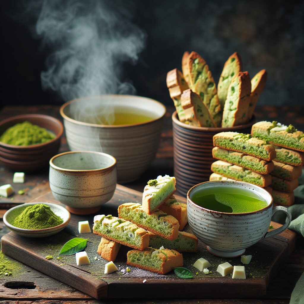 biscotti senza glutine al tè matcha e cioccolato bianco per merende originali