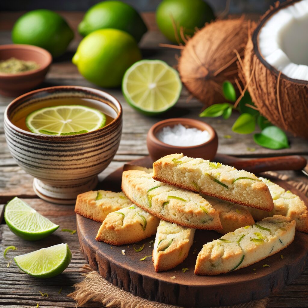 biscotti senza glutine alla farina di cocco e lime per merende con un tocco tropicale