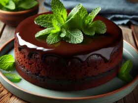 torta senza glutine al cioccolato e menta per un dessert fresco e goloso