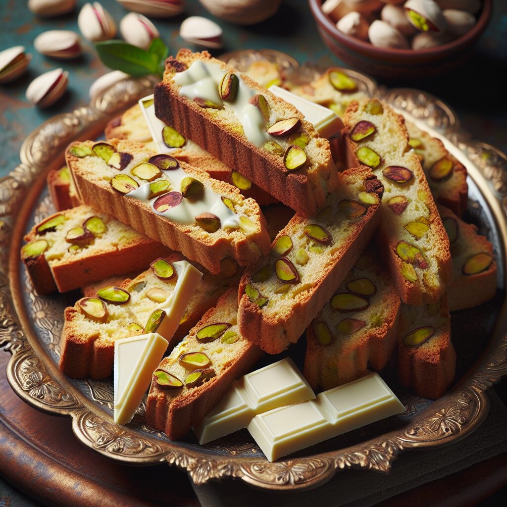 biscotti senza glutine al pistacchio e cioccolato bianco per uno snack elegante e goloso