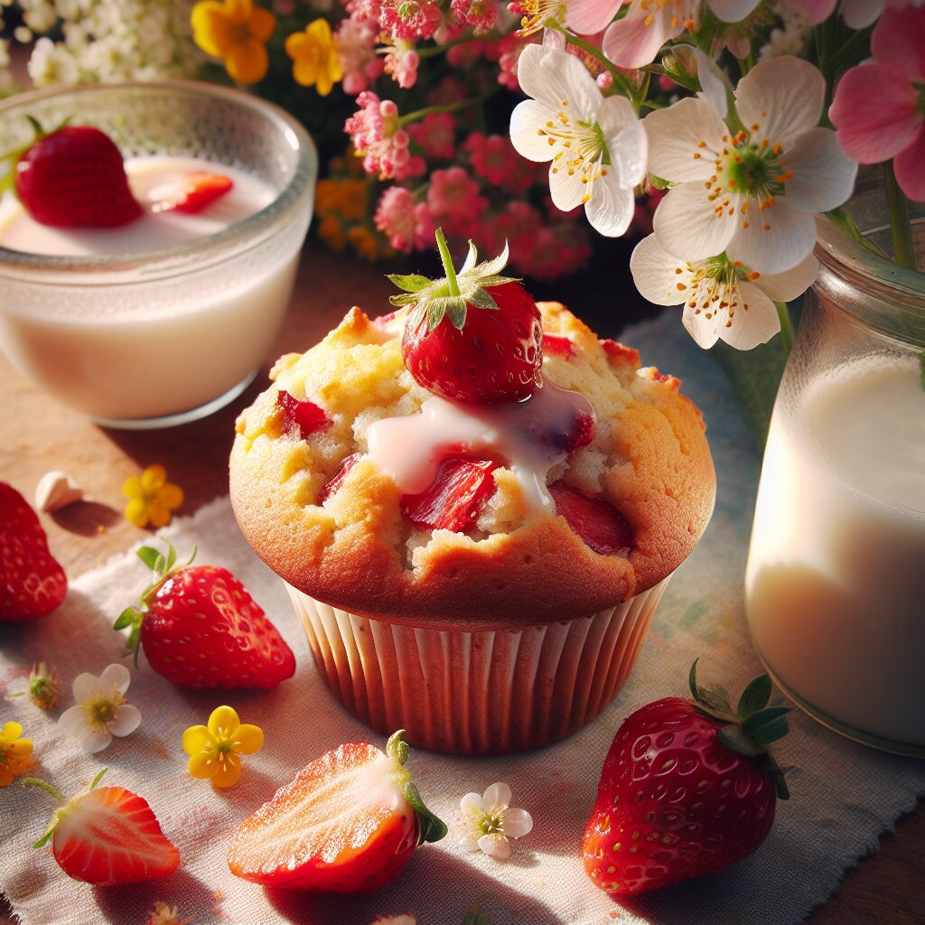 muffin senza glutine al buttermilk e fragole per colazioni primaverili