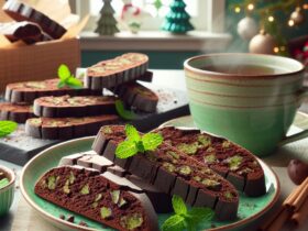 biscotti senza glutine al cacao e menta per merende festive