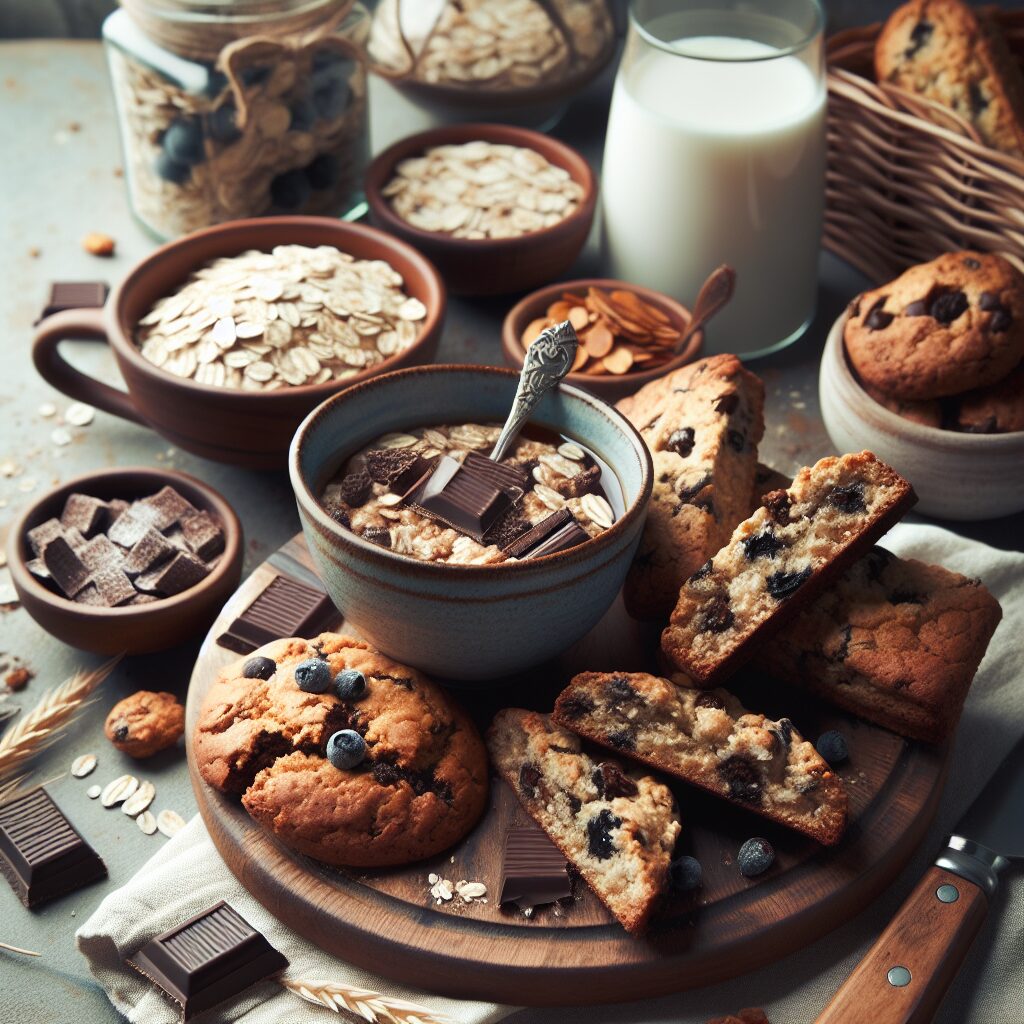 biscotti senza glutine alla farina di avena e cioccolato per colazioni confortevoli