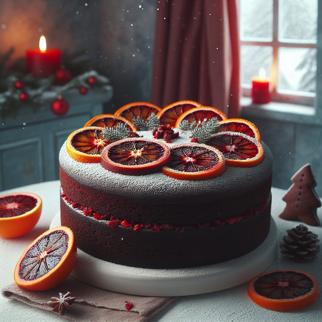 torta senza glutine al cioccolato e arancia sanguinella per dolci invernali