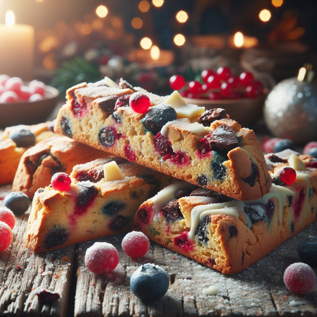 biscotti senza glutine al cioccolato bianco e frutti di bosco per snack festivi