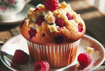 muffin senza glutine ai lamponi e cioccolato bianco per colazioni romantiche