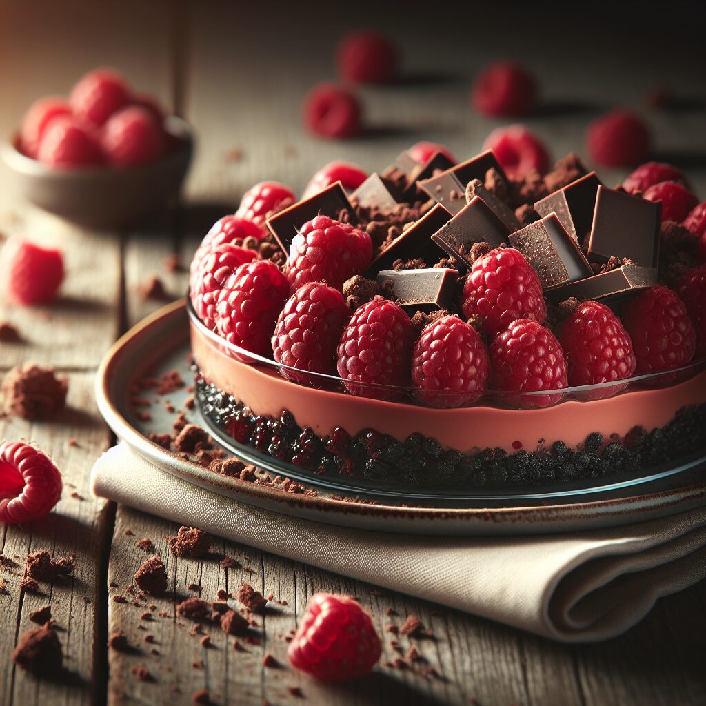 torta senza glutine ai lamponi e cioccolato fondente per dessert decisi