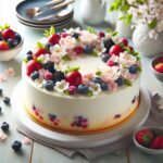 torta senza glutine al cioccolato bianco e frutti di bosco per dessert primaverili