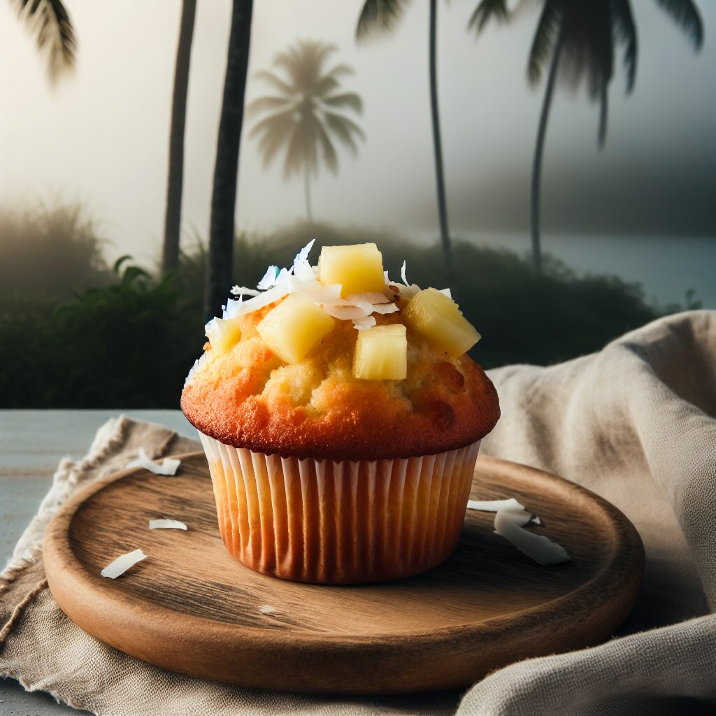 muffin senza glutine al cocco e ananas per una colazione tropicale