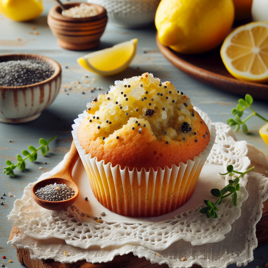 muffin senza glutine al limone e semi di papavero per snack leggeri