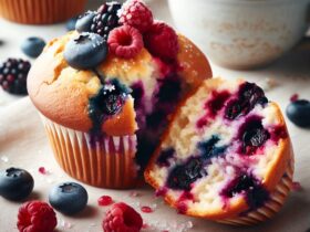 muffin senza glutine ai frutti di bosco per colazioni colorate