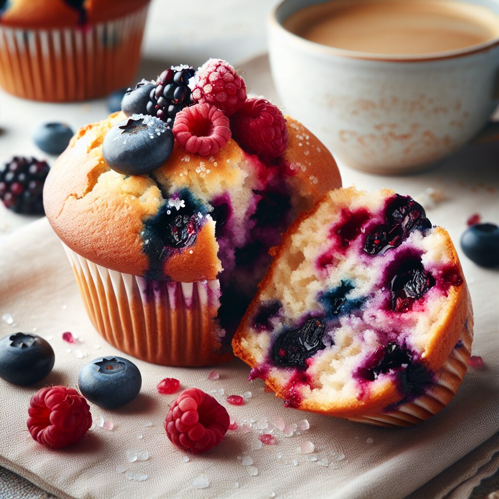 muffin senza glutine ai frutti di bosco per colazioni colorate