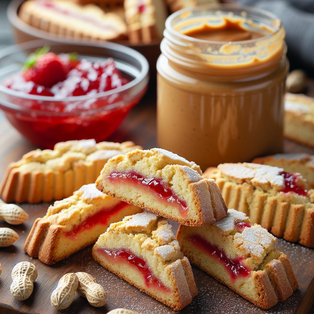 biscotti senza glutine al burro di arachidi e marmellata per merende dolci e salate