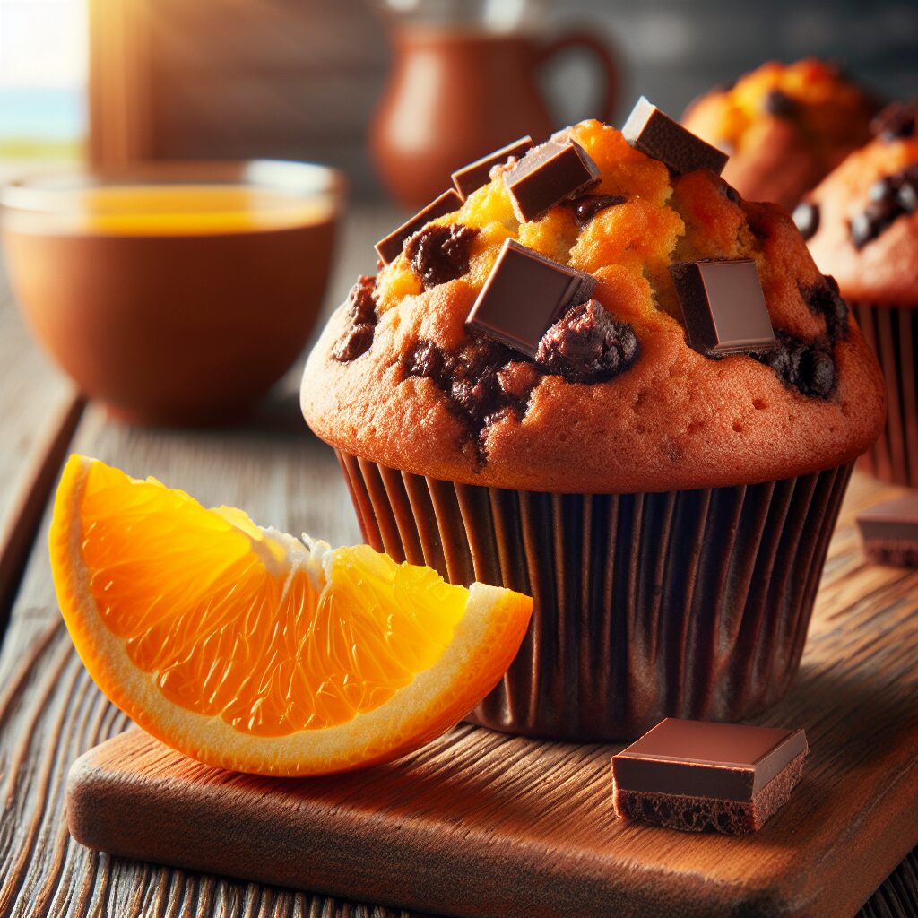 muffin senza glutine al cioccolato e arancia per snack golosi