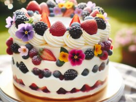 torta senza glutine ai frutti di bosco e crema di vaniglia per compleanni estivi