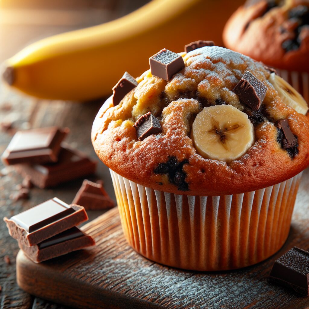 muffin senza glutine al cioccolato e banana per colazioni energizzanti