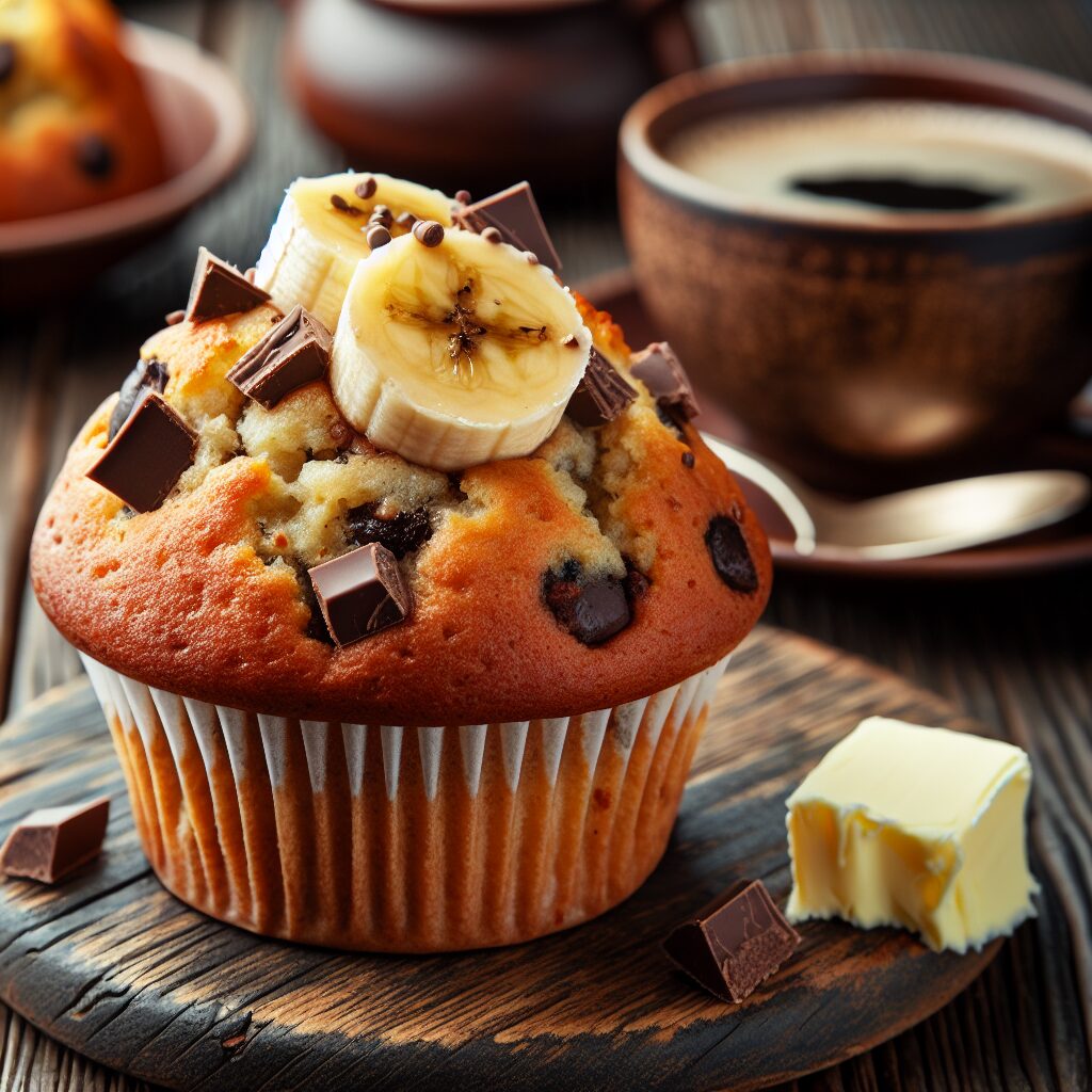 muffin senza glutine alla banana e cioccolato per colazioni golose