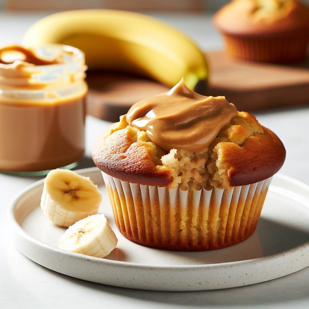 muffin senza glutine alla banana e crema di arachidi per colazioni nutrienti