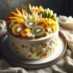 torta senza glutine al cioccolato bianco e frutti tropicali per dolci esotici