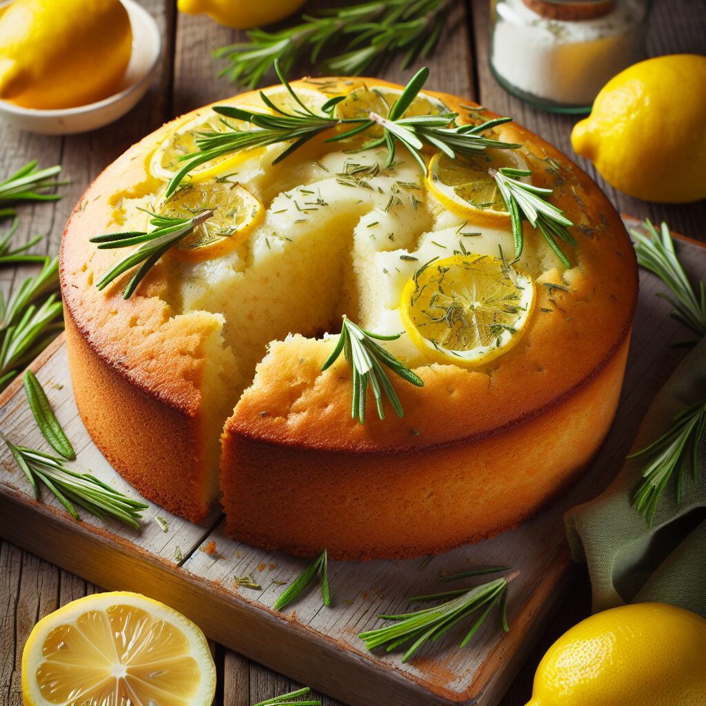 torta senza glutine al limone e rosmarino per un dessert estivo aromatico