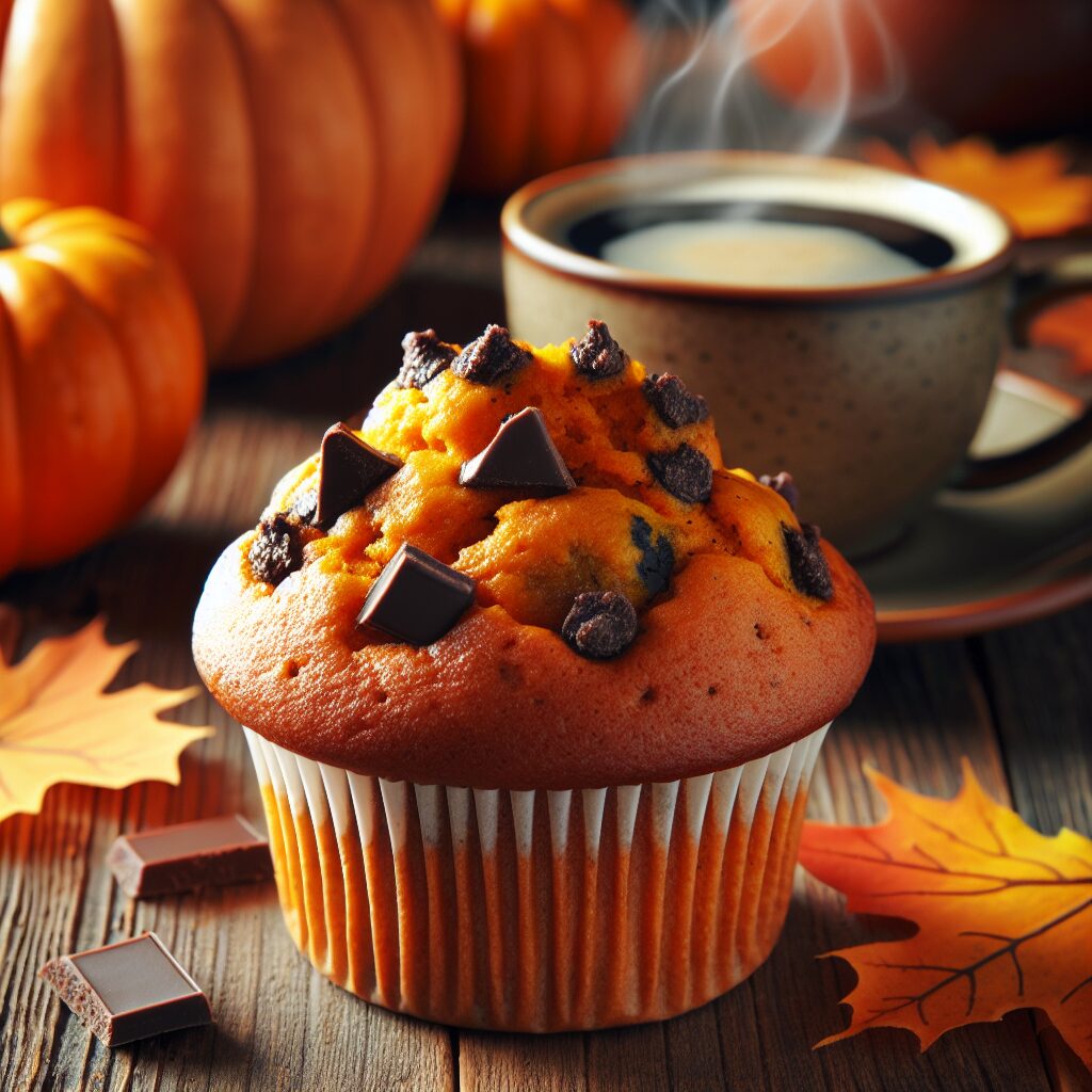 muffin senza glutine alla zucca e cioccolato per colazioni autunnali